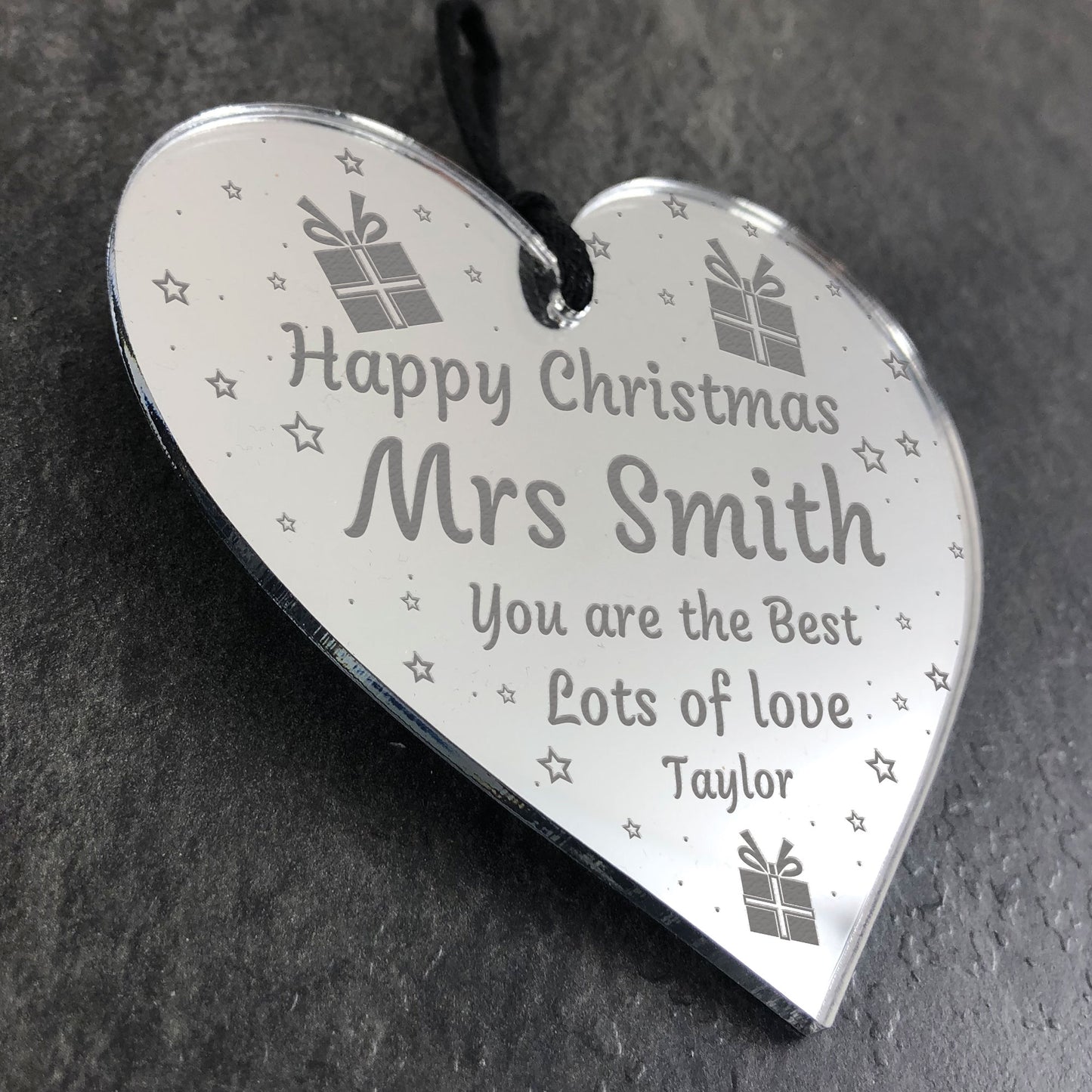 Teacher Gift For Christmas Hanging Heart Teacher Gift Thank You