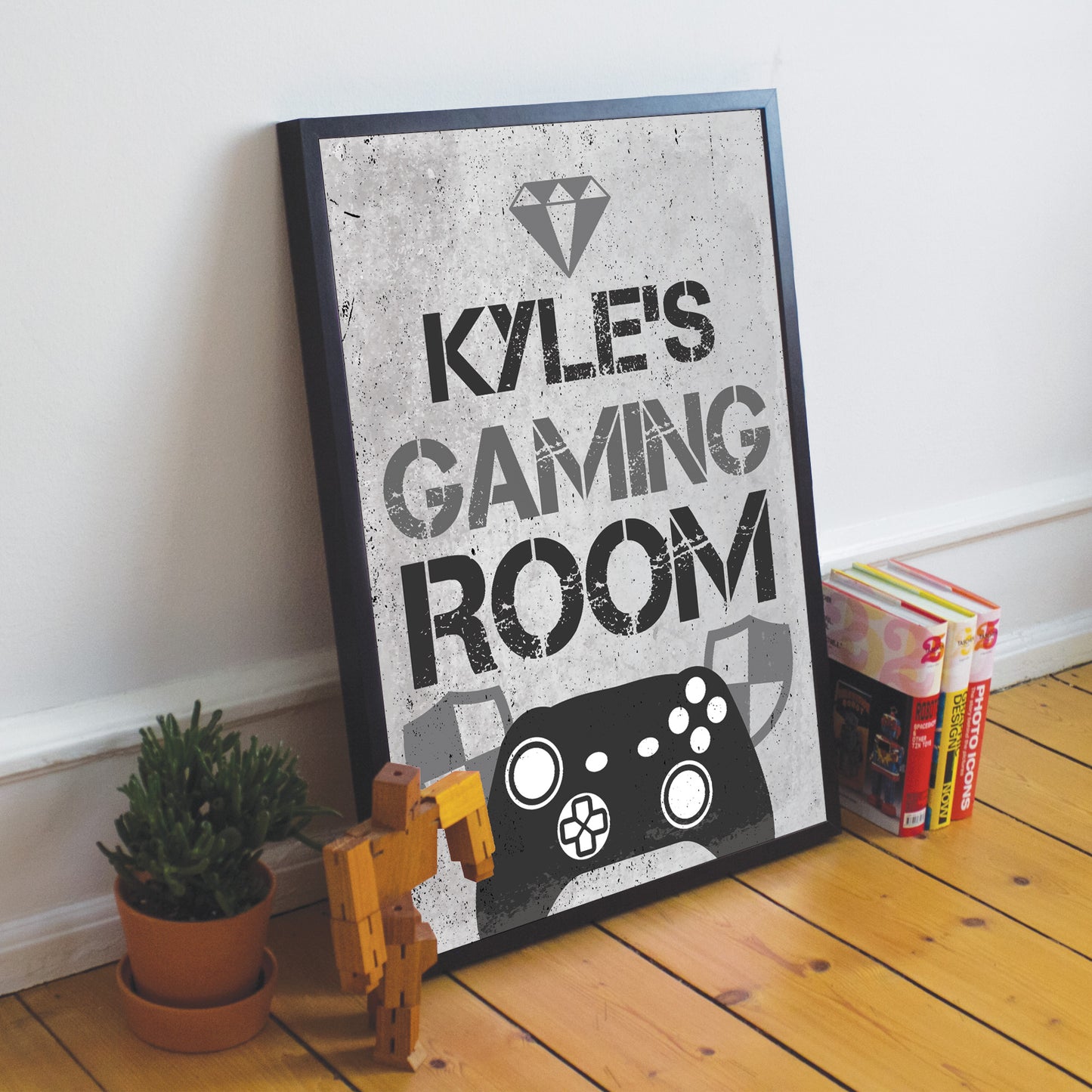 Personalised Bedroom Sign Boys Bedroom Wall Art Gamer Gift