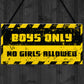 Funny Boys Bedroom Door Sign NO GIRLS ALLOWED Man Cave