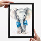 Safari Animals Boys Nursery Bedroom Prints Personalised Name