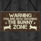 Bunny Zone Rabbit Lover Gift Ideas Door Hutch Funny Pet Sign