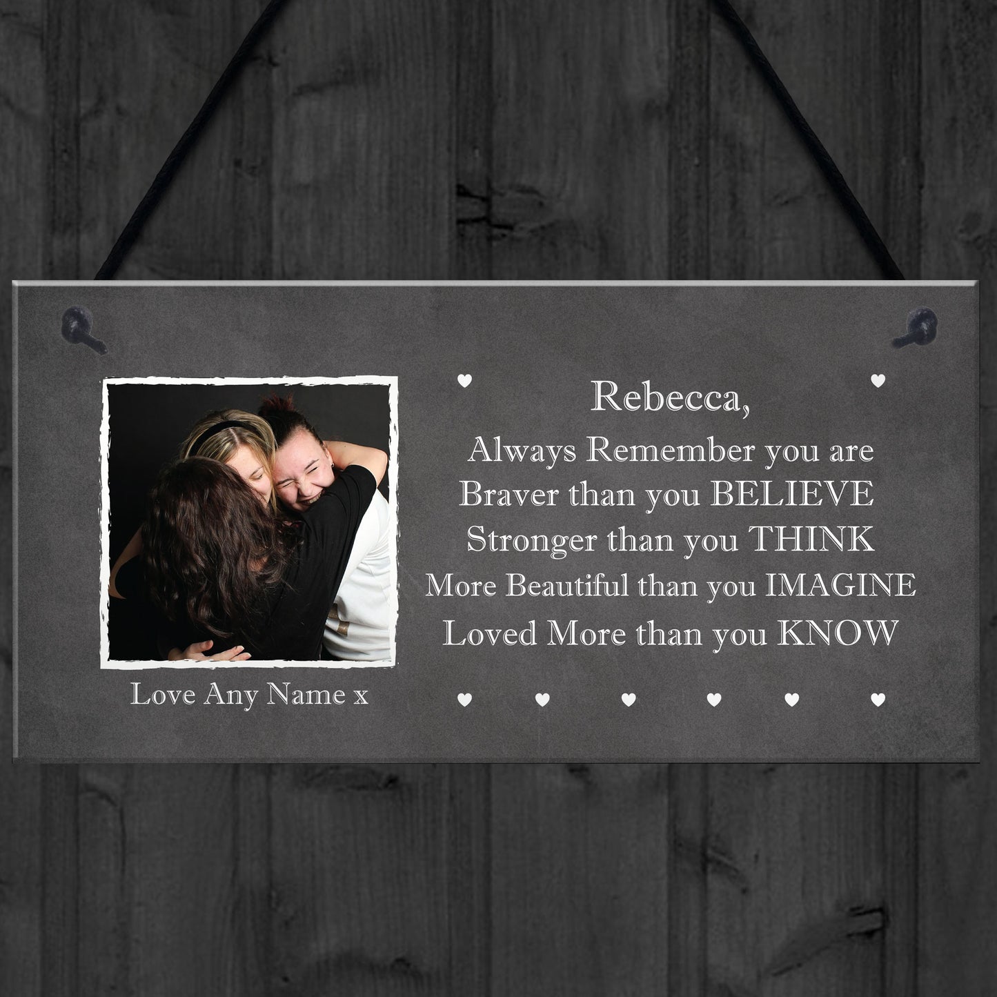 Stronger Braver PERSONALISED Friendship Plaque Birthday Xmas