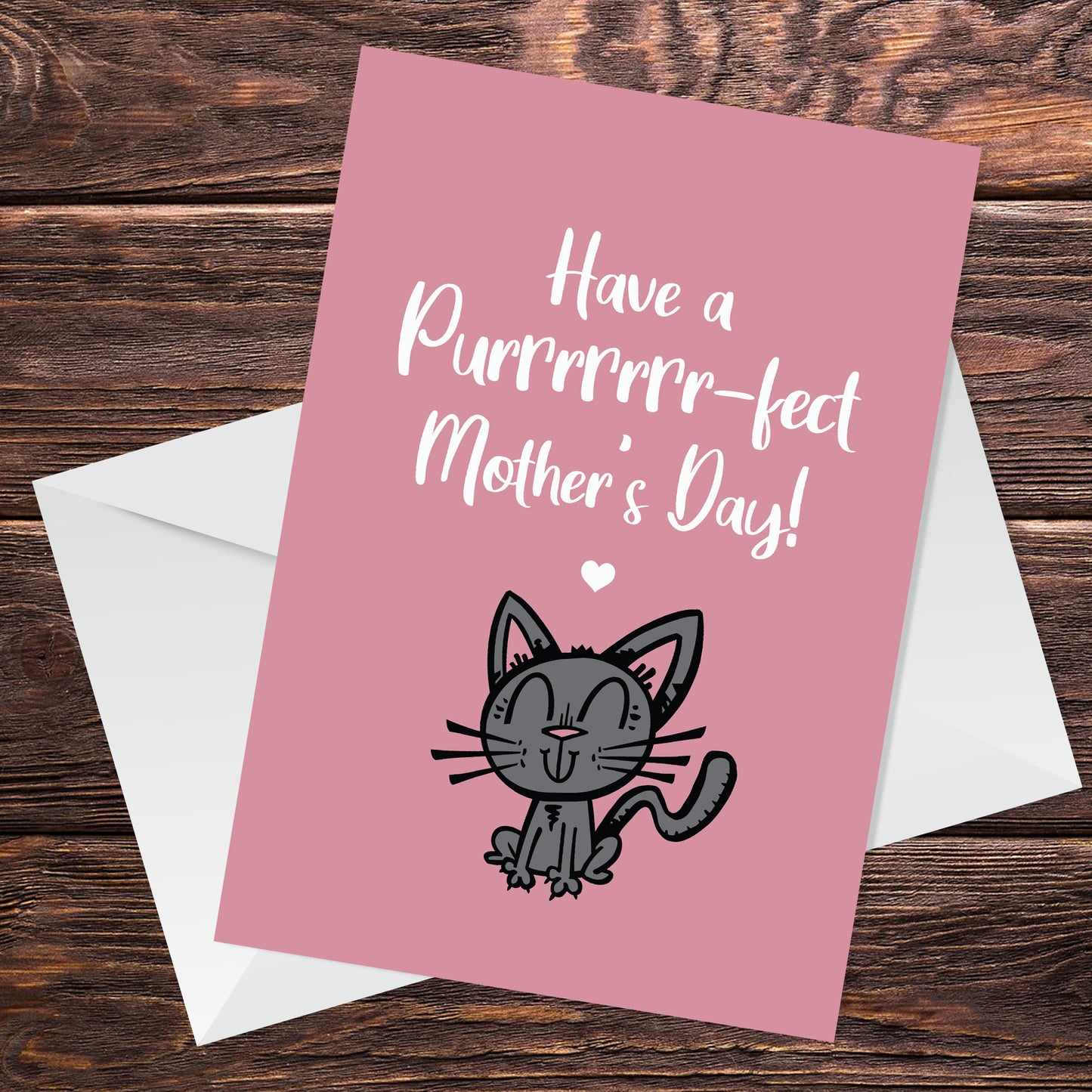 Funny Mothers Day Card PURRFECT Card From Cat For Cat Lover