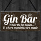 Gin Bar Sign Man Cave Bar Plaque Alcohol Novelty Shabby Gift