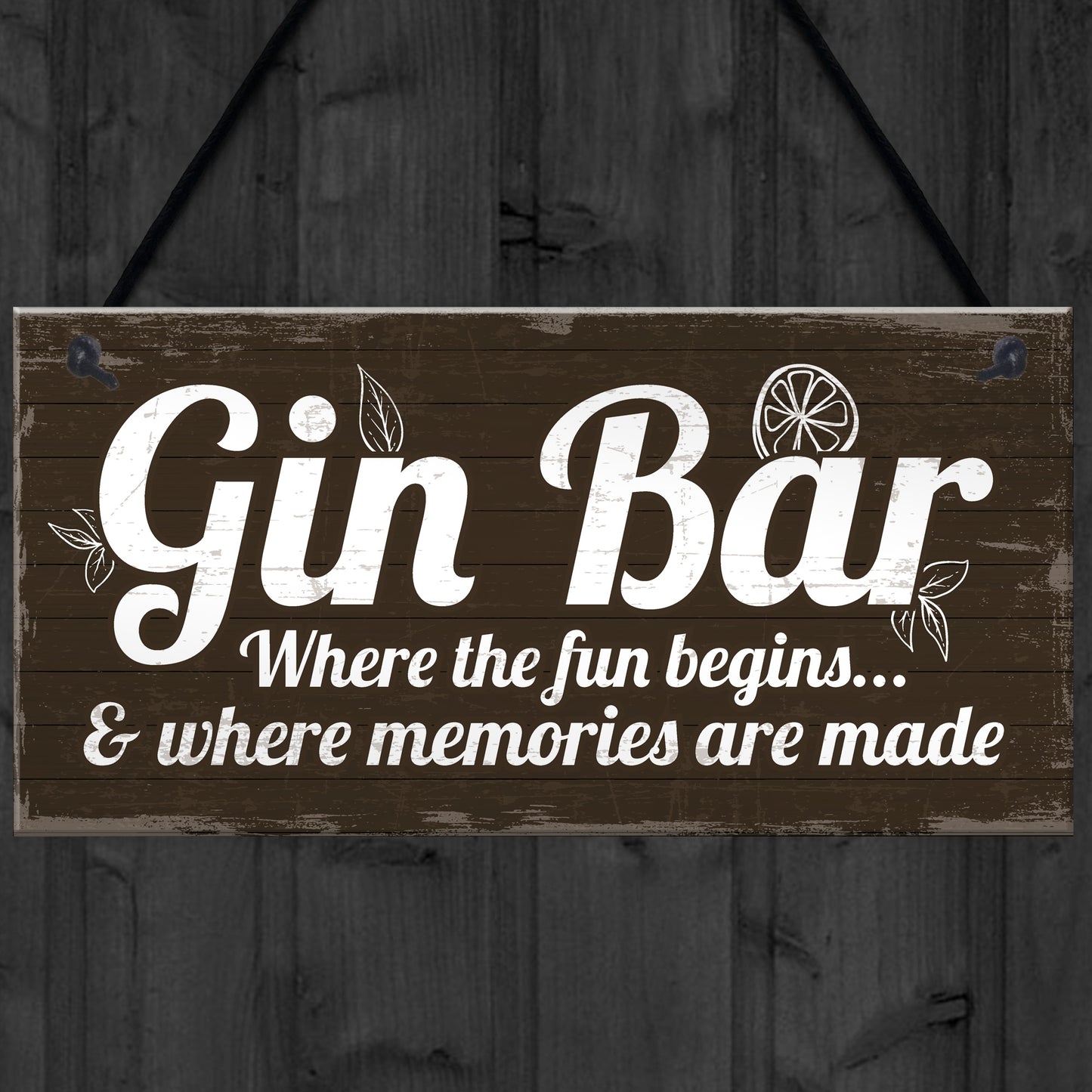 Gin Bar Sign Man Cave Bar Plaque Alcohol Novelty Shabby Gift