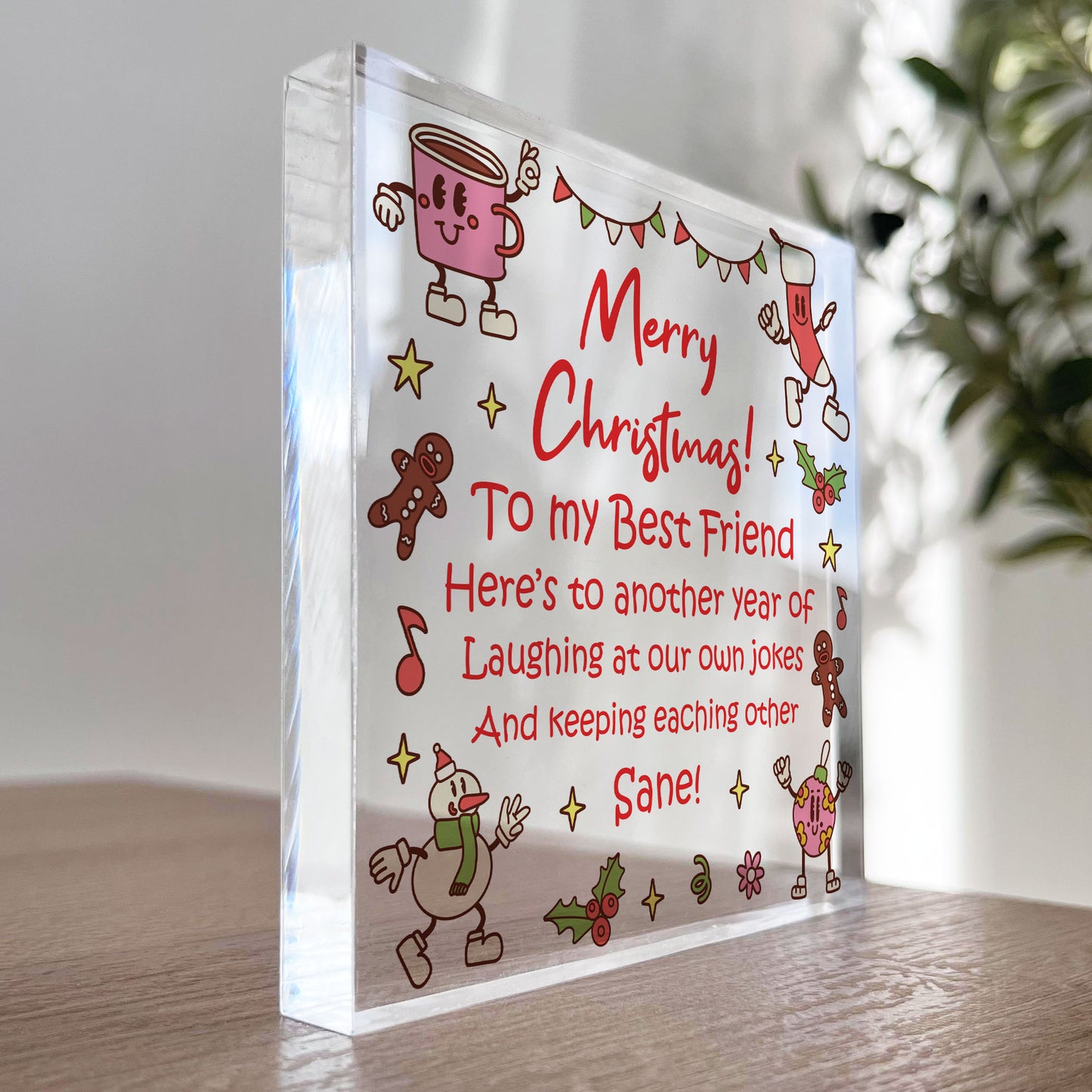Best Friend Christmas Gift For Her Acrylic Plaque Friendship