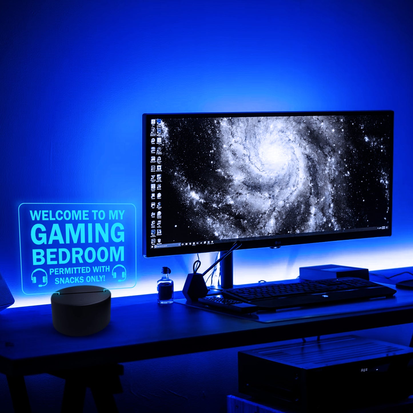 Gaming Room Welcome LED Plaque Gaming Decor For Boys Bedroom