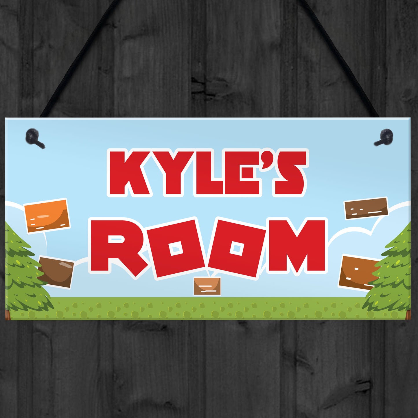 Personalised Gaming Sign Retro Gaming Gift Boys Bedroom Door