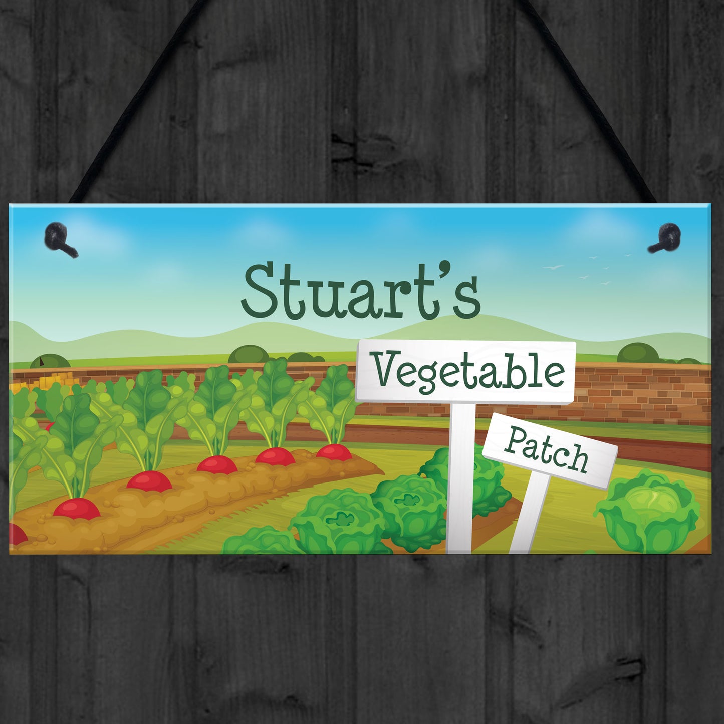 Personalised Vegetable Patch Sign Garden Shed Sign Gift For Men