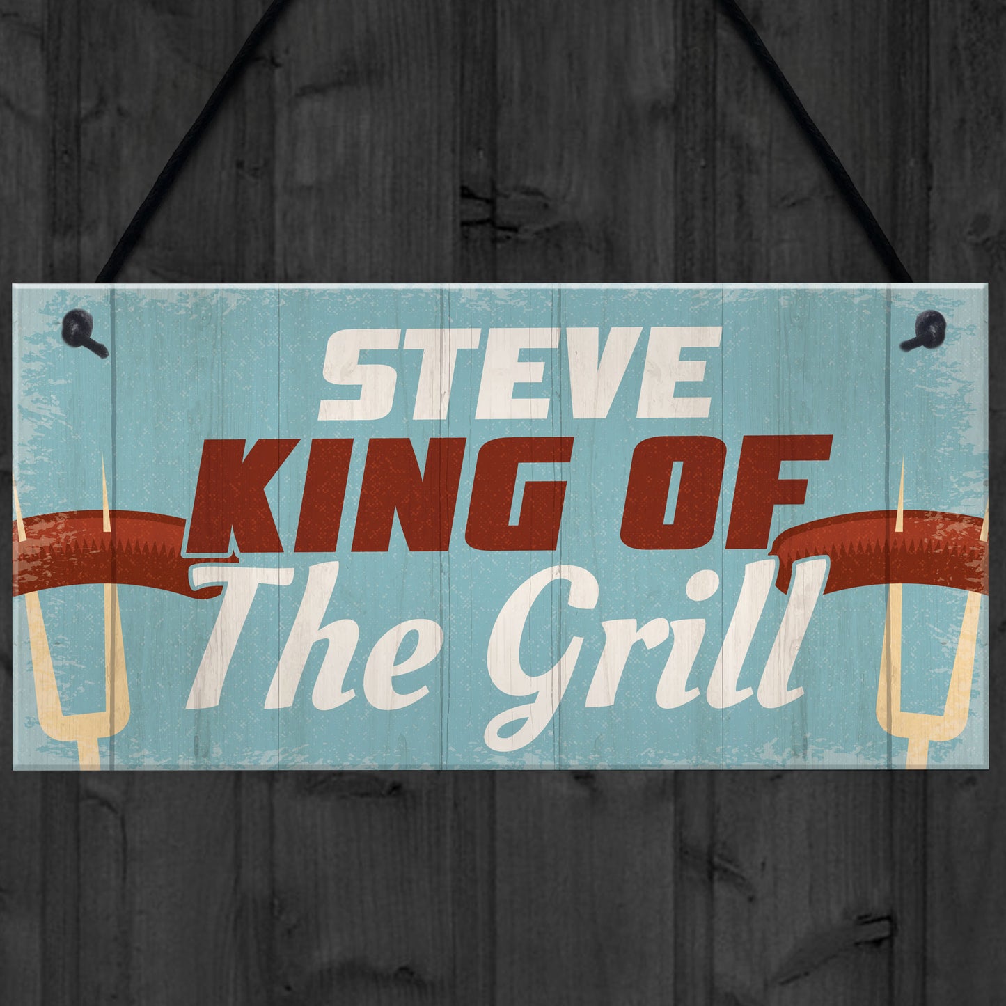 PERSONALISED Barbecue BBQ Sign King of The Grill Funny Gifts