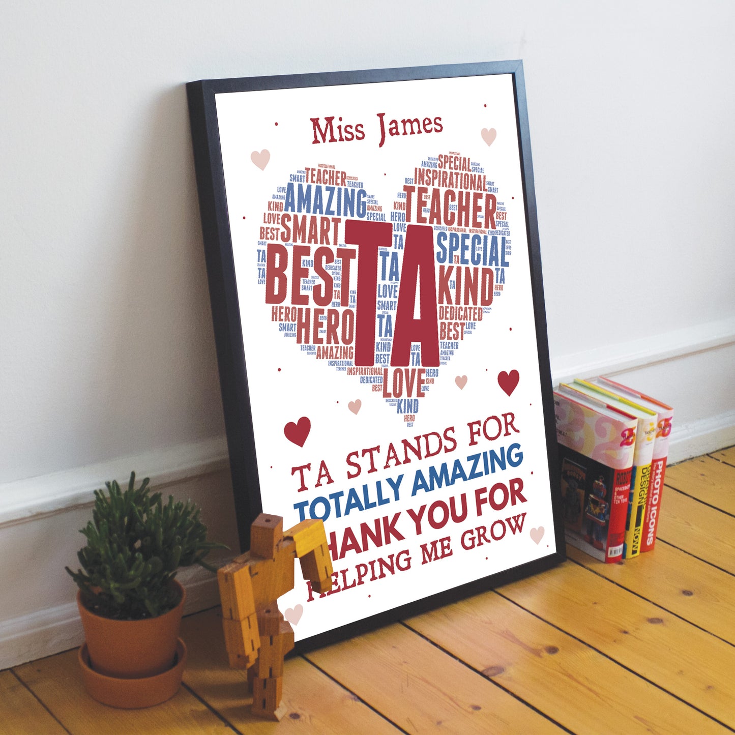 Personalised Amazing Teaching Assistant Gift Framed Word Art