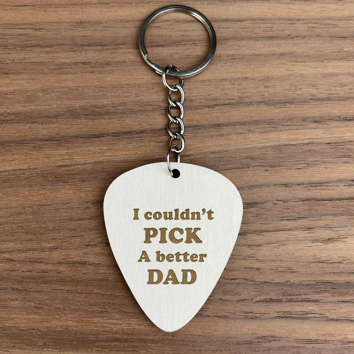 Dad Engraved Guitar Pick Keyring Fathers Day Birthday Dad Gifts