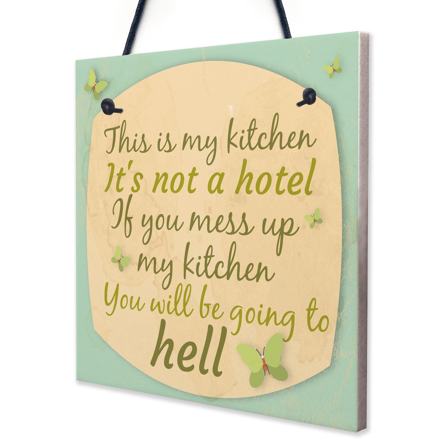 Shabby Chic Humorous This Is My Kitchen Plaque Wall Vintage Sign
