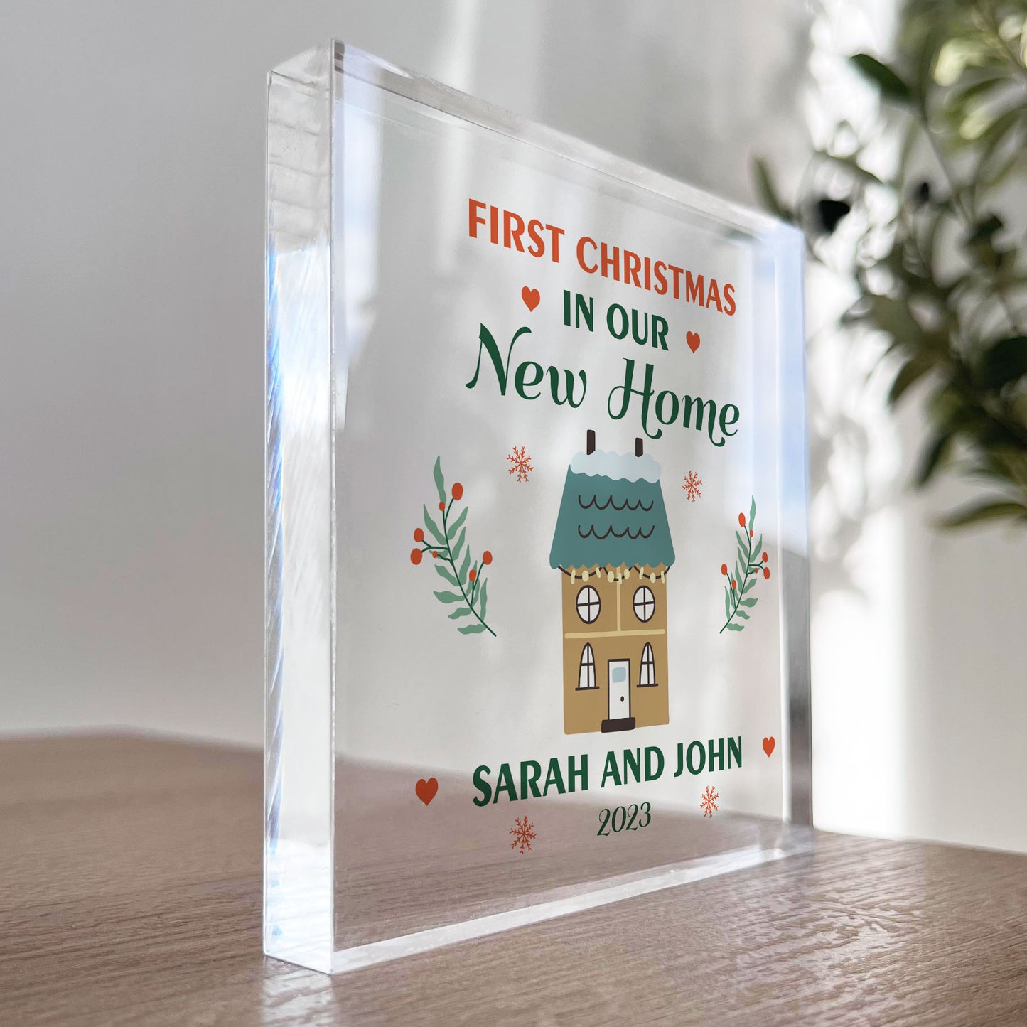 First Christmas In Our New Home Plaque Personalised Decoration
