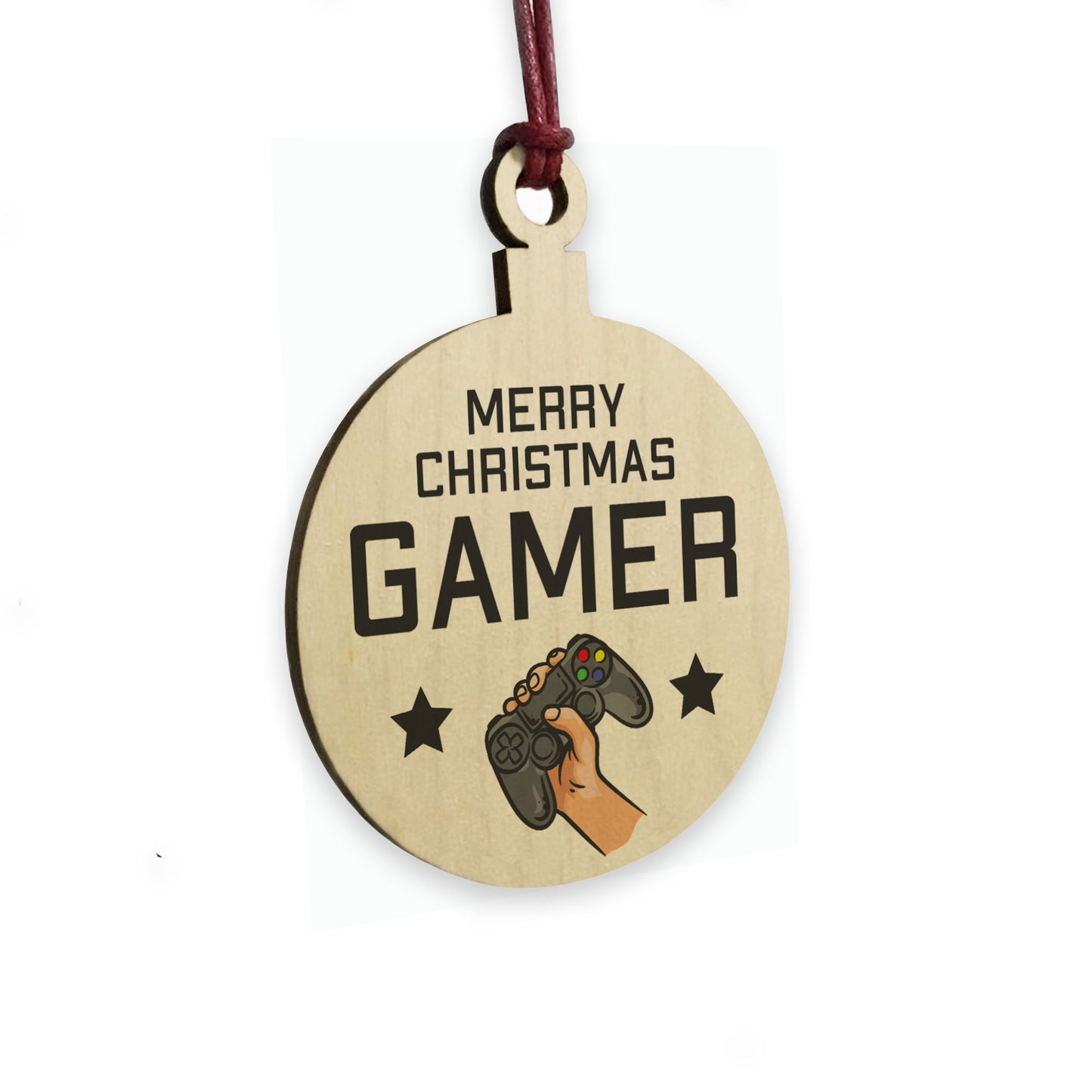 GAMER GIFT For Christmas Wood Bauble Son Brother Christmas Gift