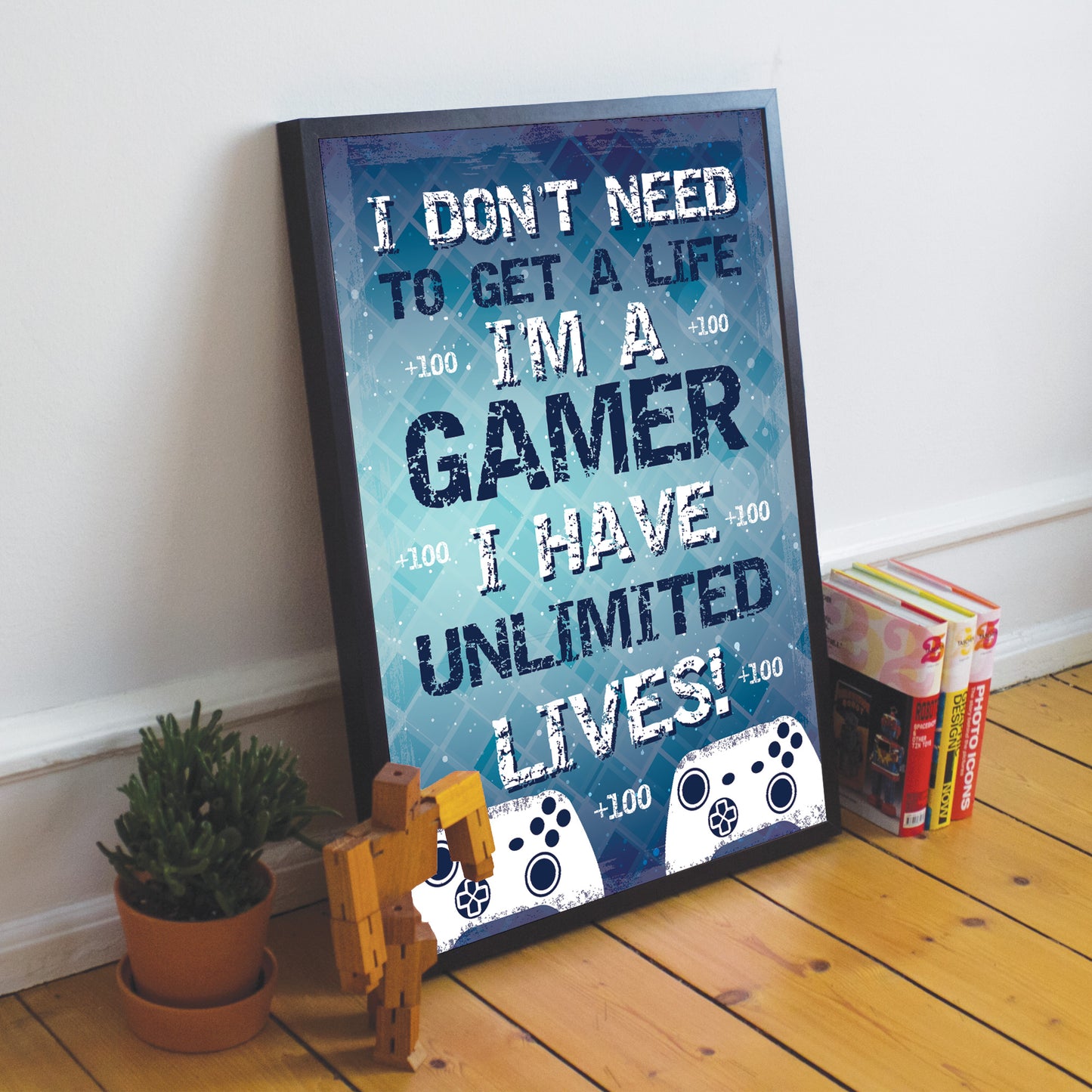 Boys Bedroom Decor Hanging Gaming Print Framed Gamer Gift