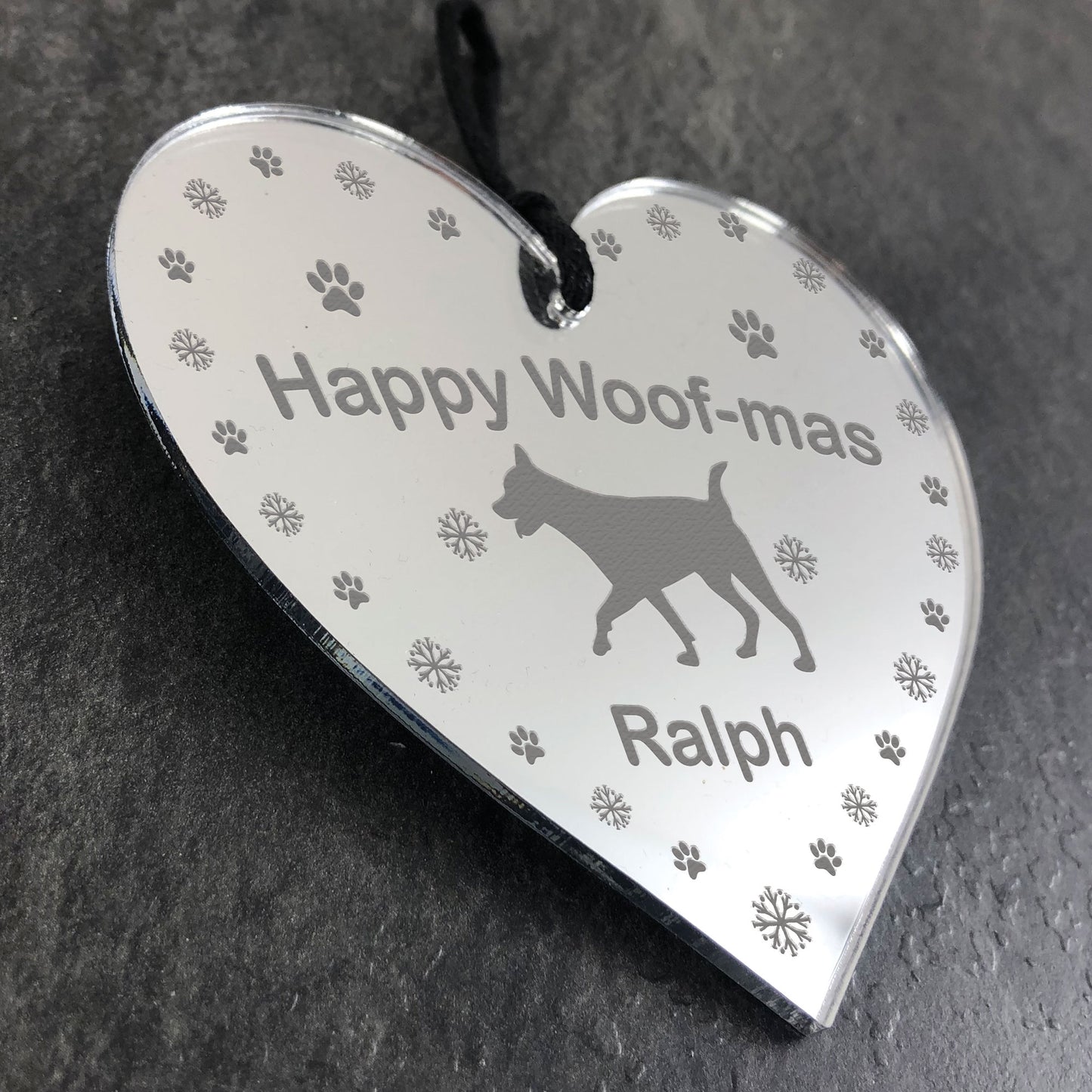 Happy Woofmas Personalised Dogs 1st Christmas Decoration