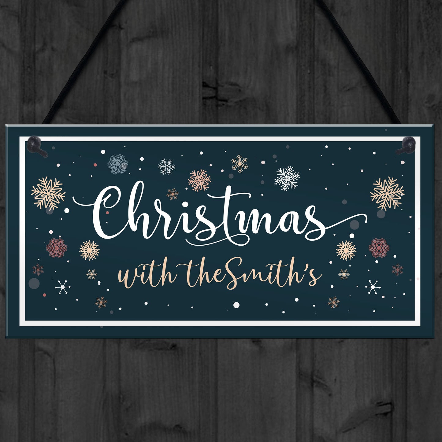 Christmas With The 'Surname' Welcome Personalised Xmas Decor