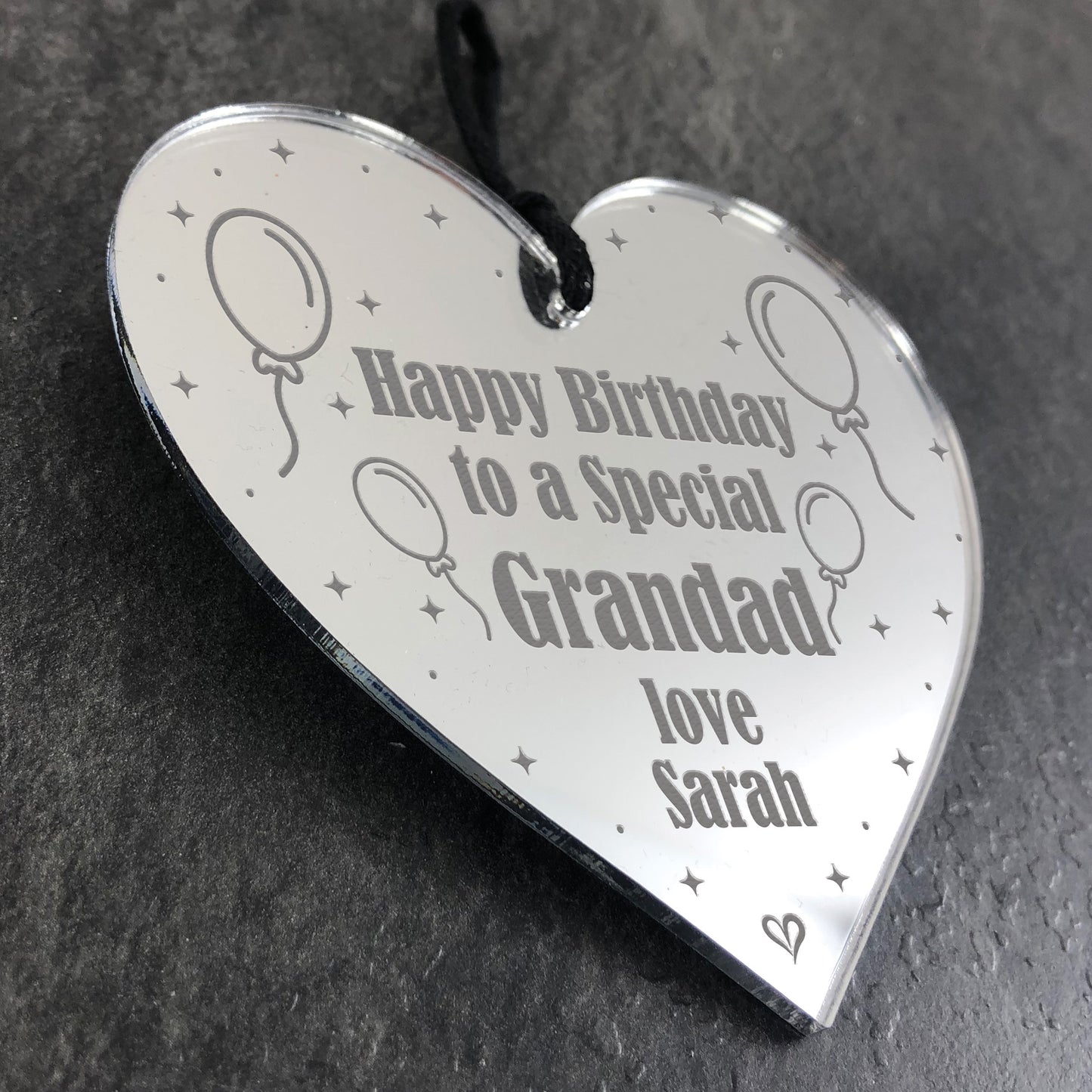 Birthday Gift For Grandad Personalised Engraved Heart Gift