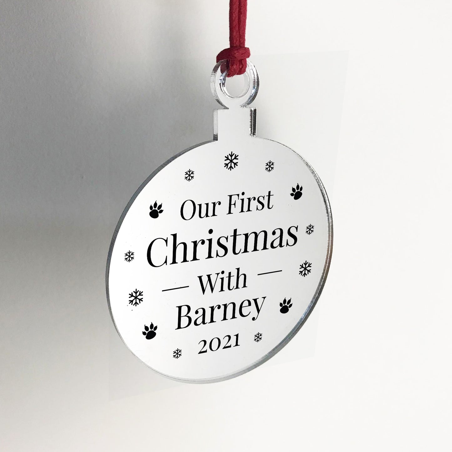 First 1st Christmas Bauble For Dog Cat Personalised Tree Decor