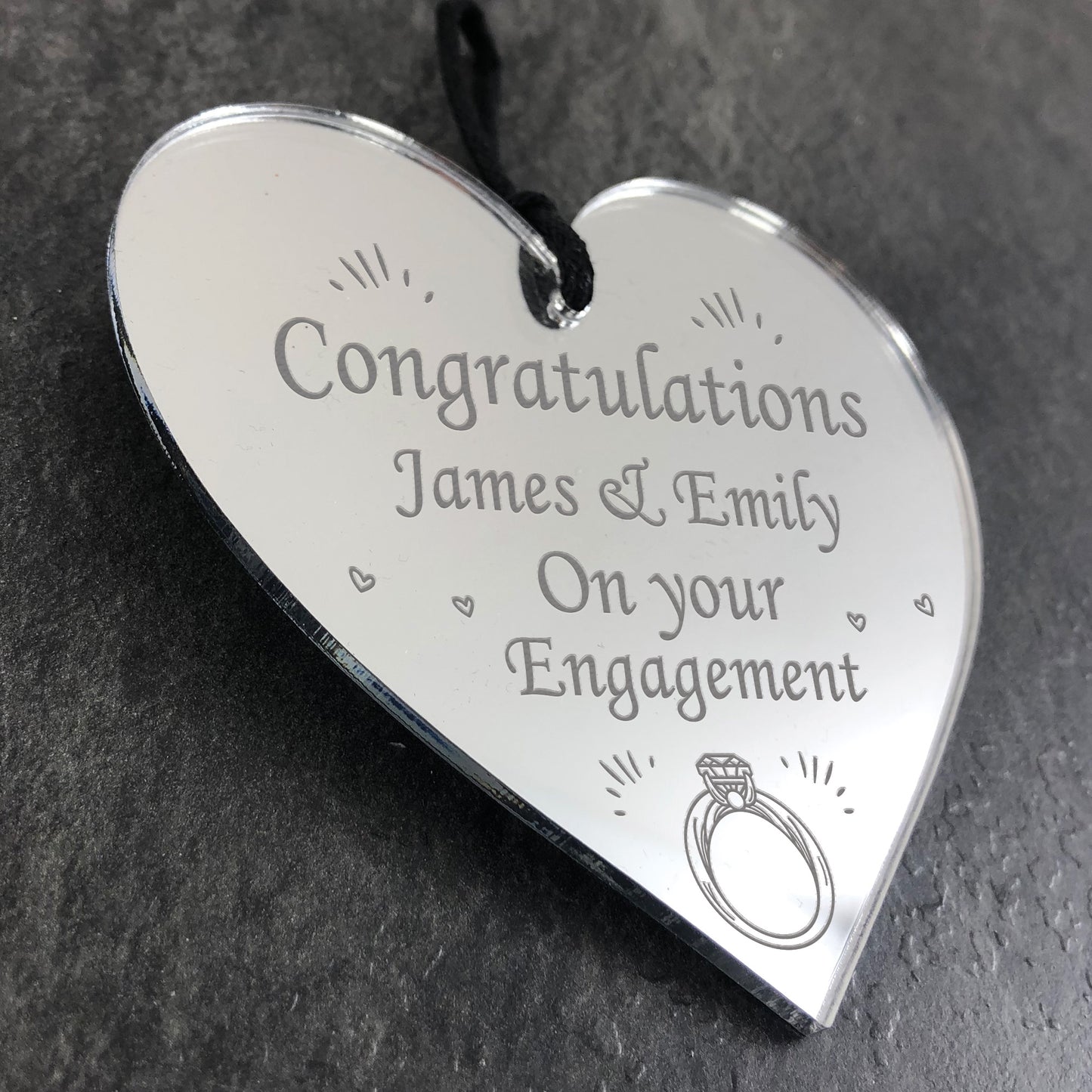Engagement Gift Heart Plaque Personalised Gift For Couple
