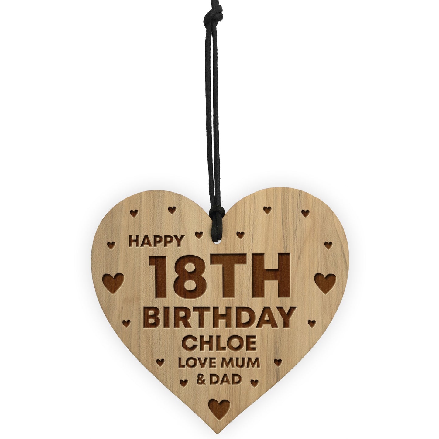 18th Birthday Gift For Daughter Wood Heart Personalised Friend