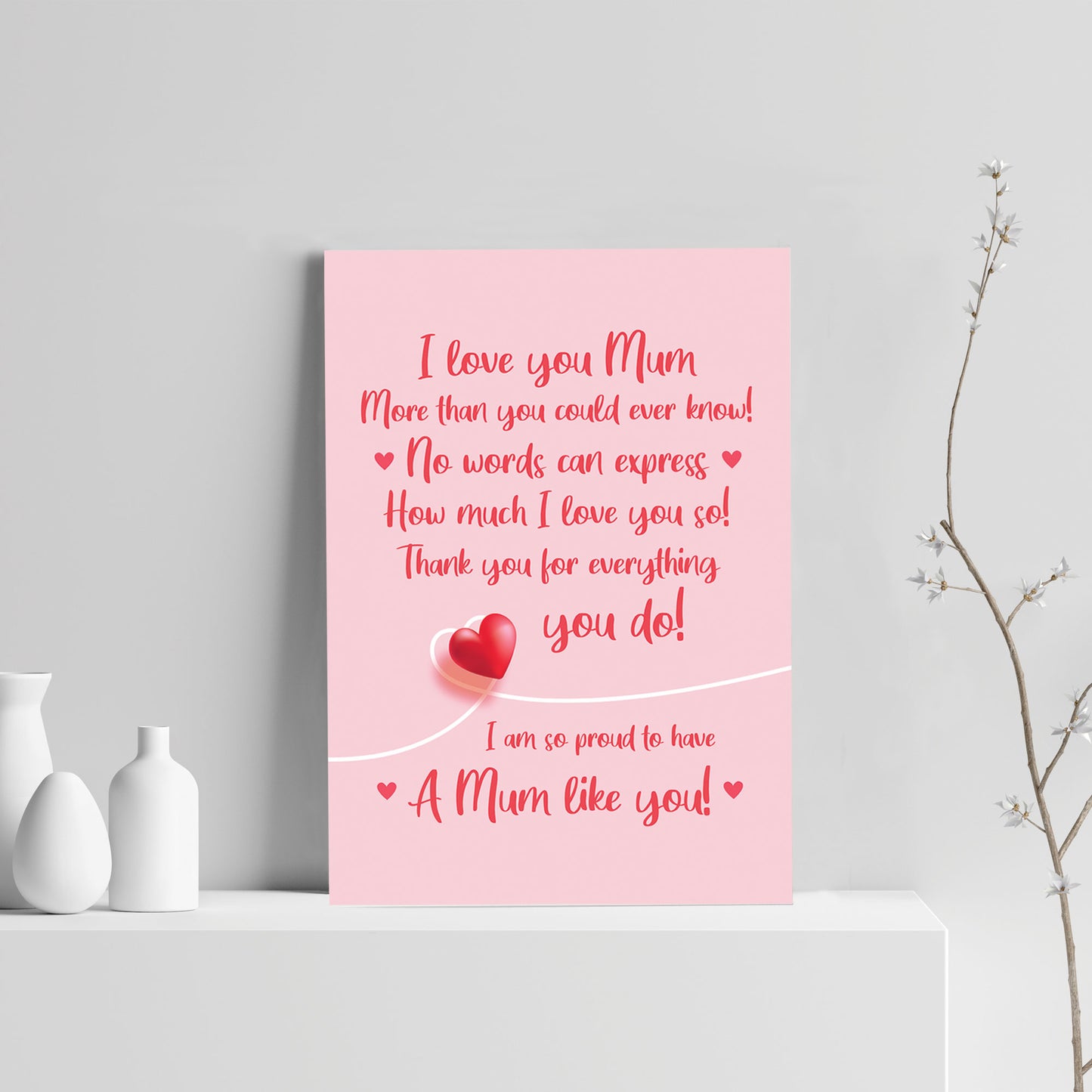 Mum Poem Daughter Son Print Keepsake THANK YOU Birthday Xmas