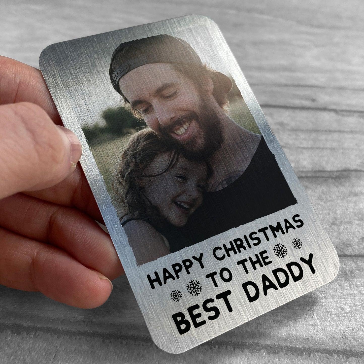 Christmas Gift For Daddy Personalised Metal Wallet Photo Card