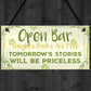 Open Bar Signs Home Garden Bar Plaque Pub Kitchen Man Cave Sign