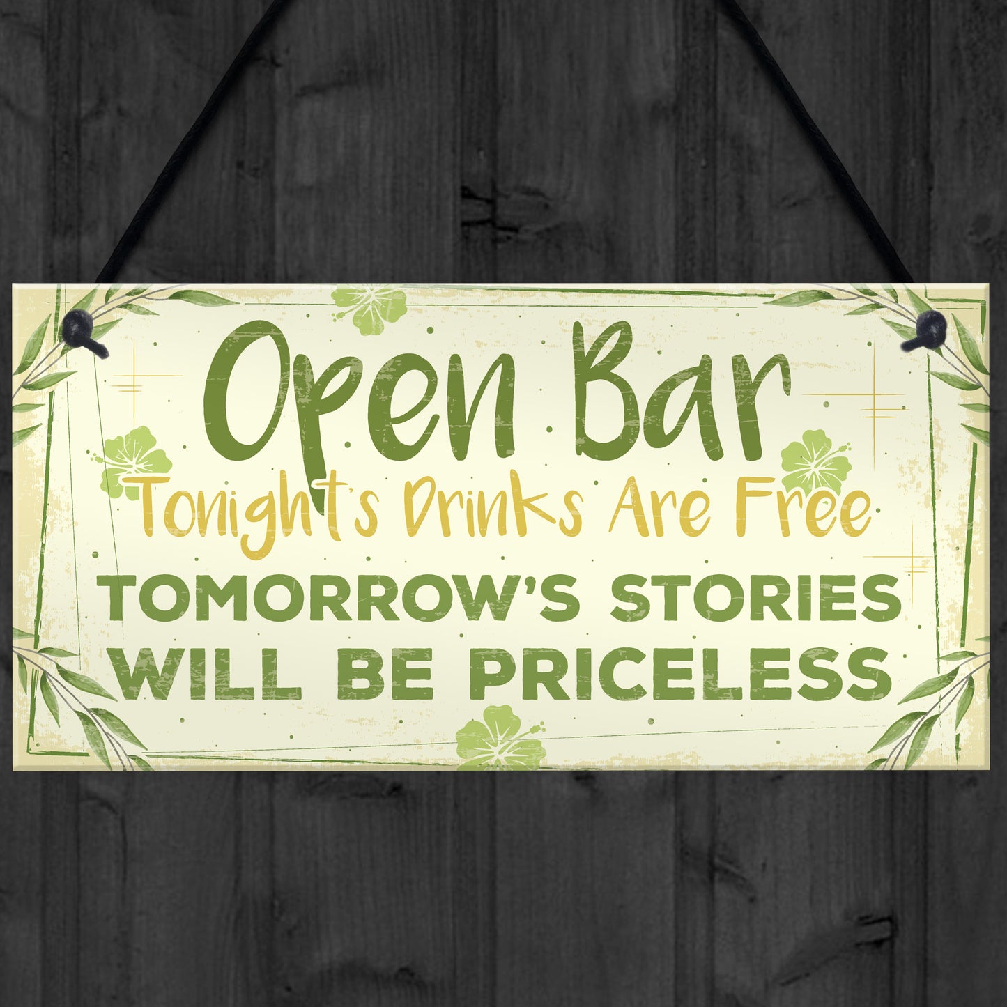 Open Bar Signs Home Garden Bar Plaque Pub Kitchen Man Cave Sign