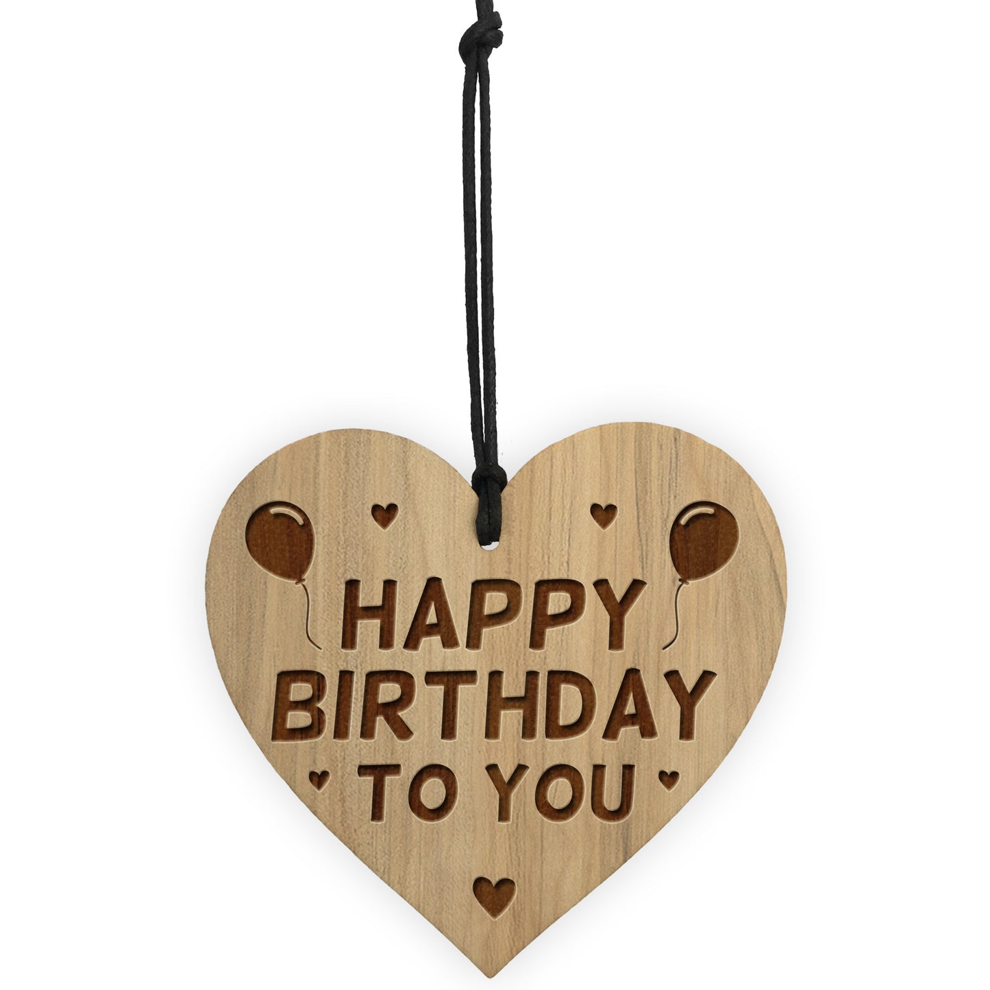 Birthday Gift For Him Her Wood Engraved Heart HAPPY BIRTHDAY