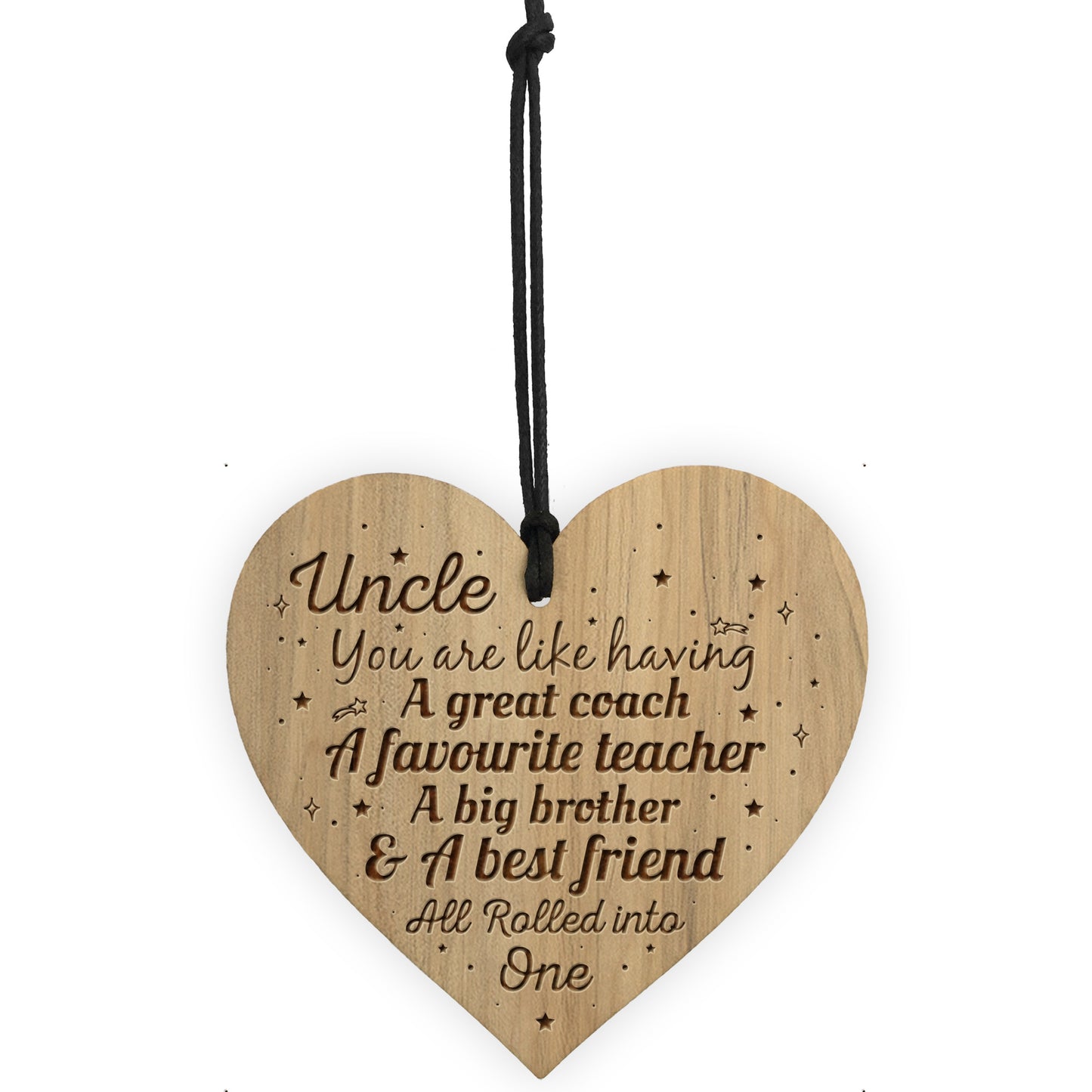 Novelty Uncle Gift Engraved Heart Uncle Birthday Christmas Gift