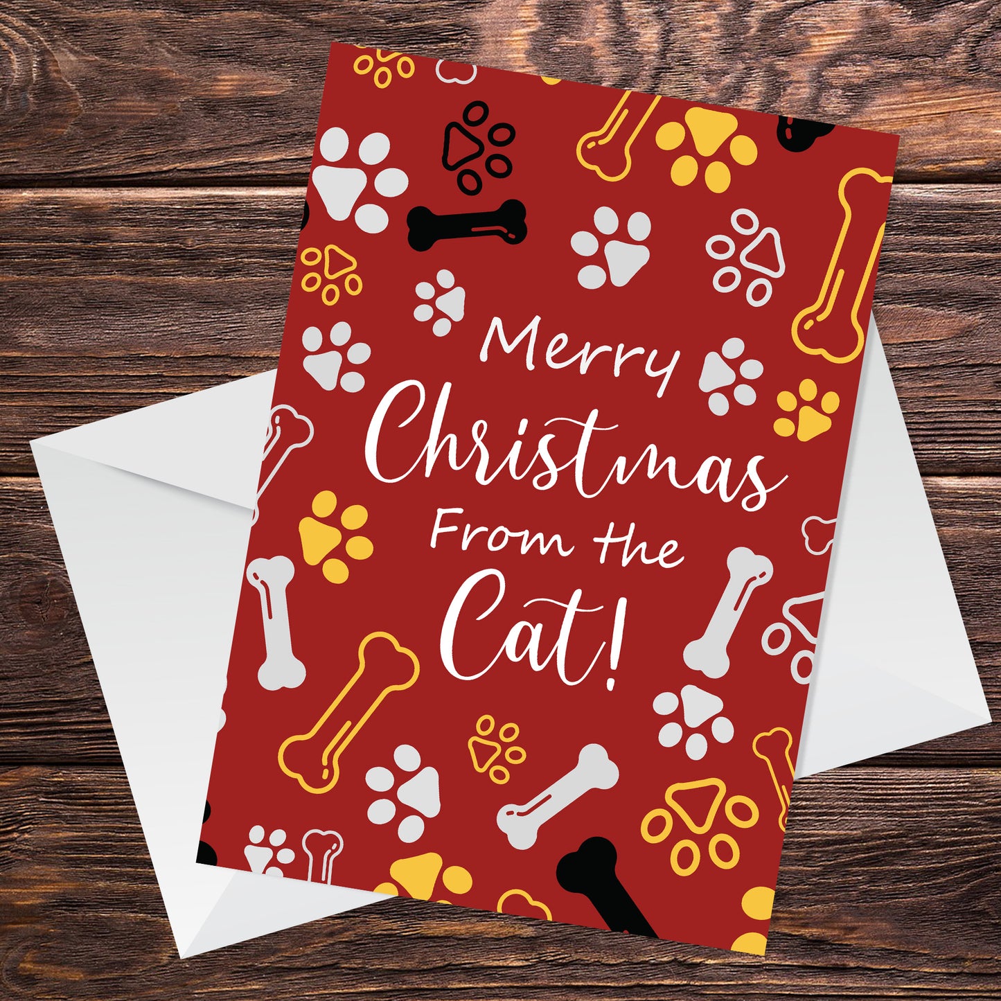 Merry Christmas Card From The Cat Funny Christmas Card For Mum