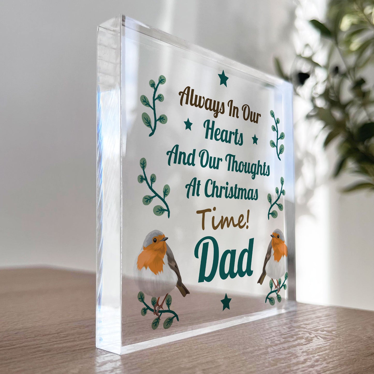 Memorial Christmas Plaque For Dad Keepsake Memorial Plaque