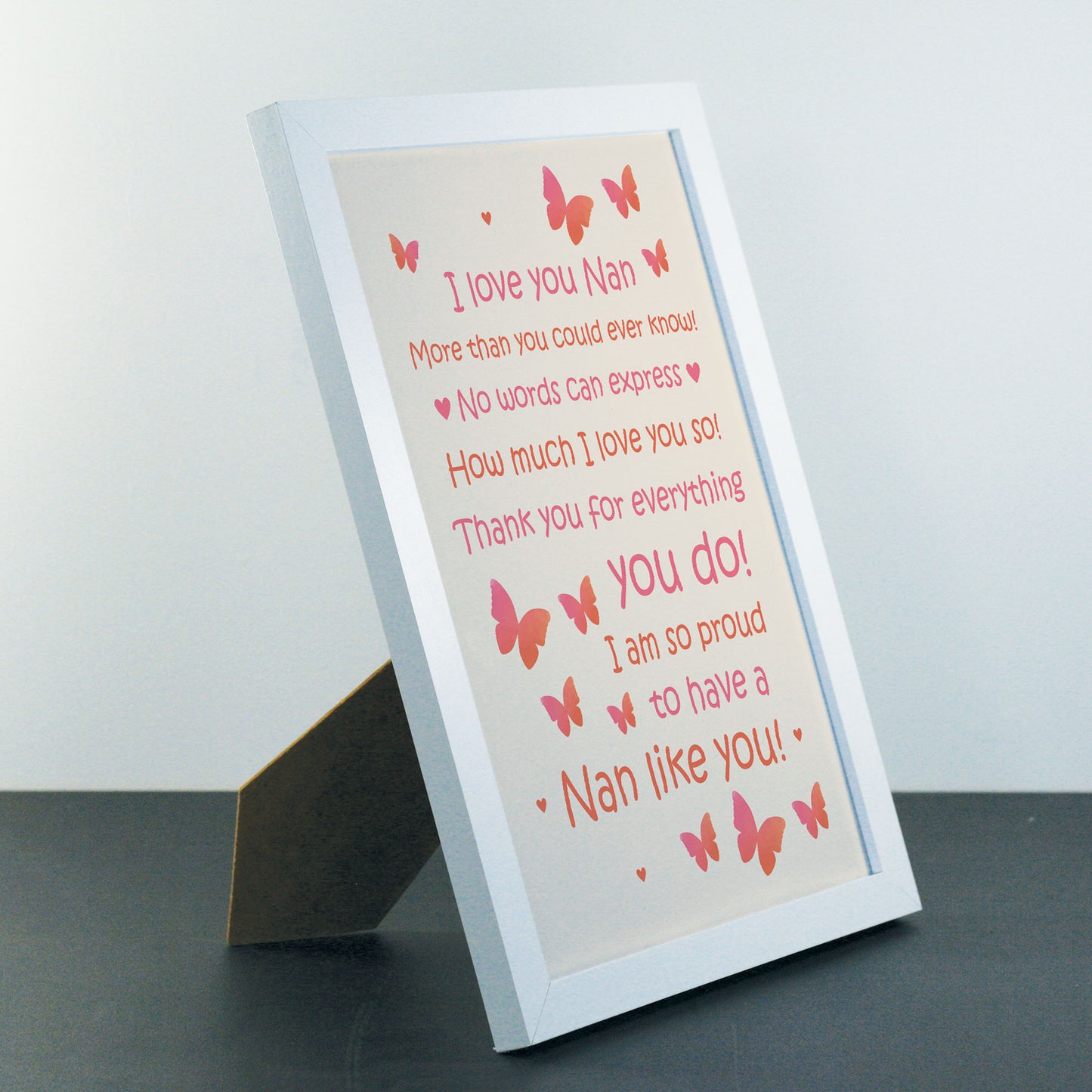 Nan Gift Home Plaque Grandparent Print Framed Keepsake THANK YOU