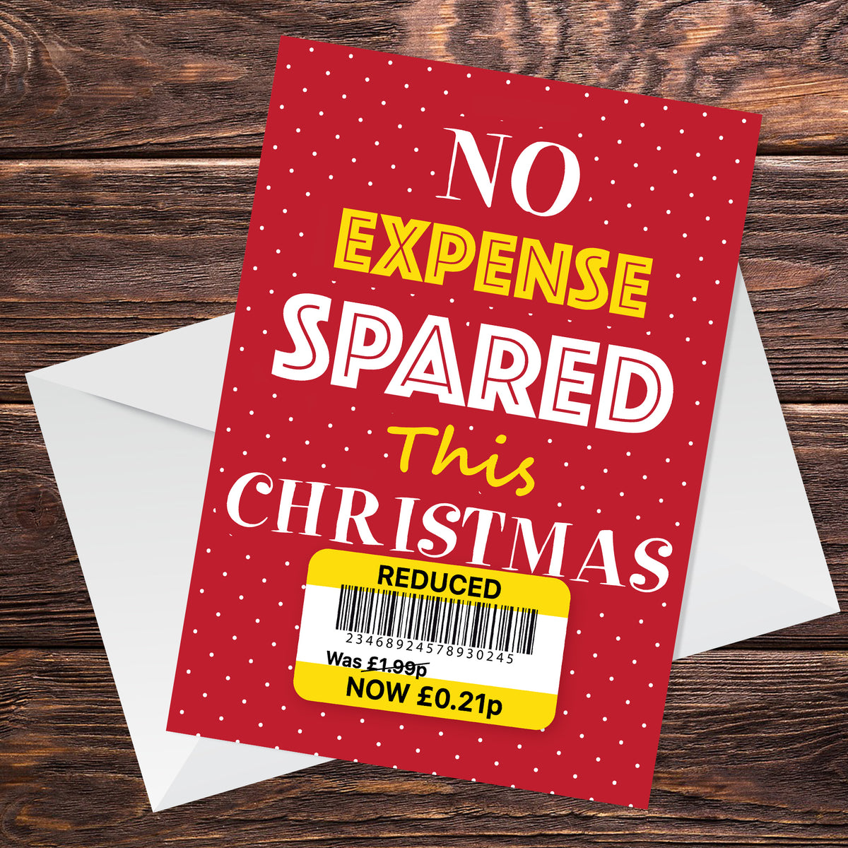 Reduced Sticker Funny Christmas Card For Husband Wife Brother