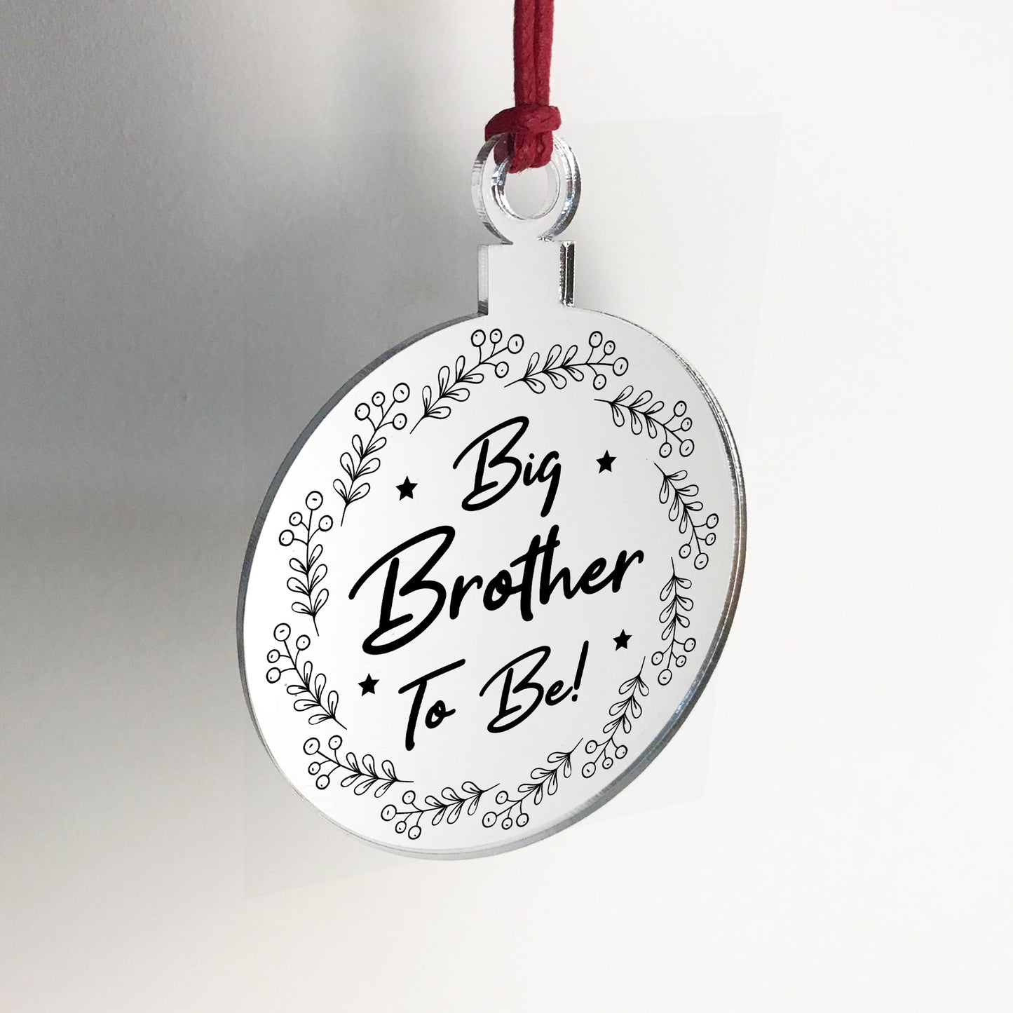Big Brother To Be Hanging Christmas Tree Bauble Gift New Baby
