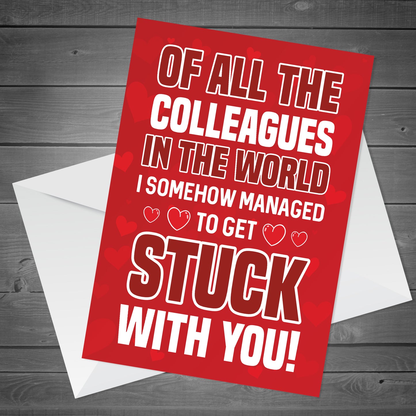 Funny Birthday Cards for Work Colleague Gifts Wood Heart Joke