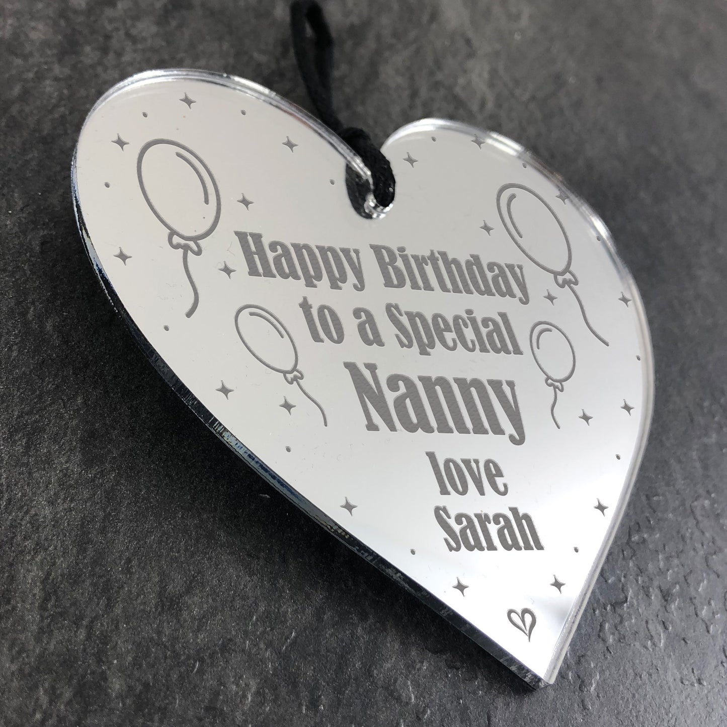 Birthday Gift For Nanny Personalised Engraved Heart Gift