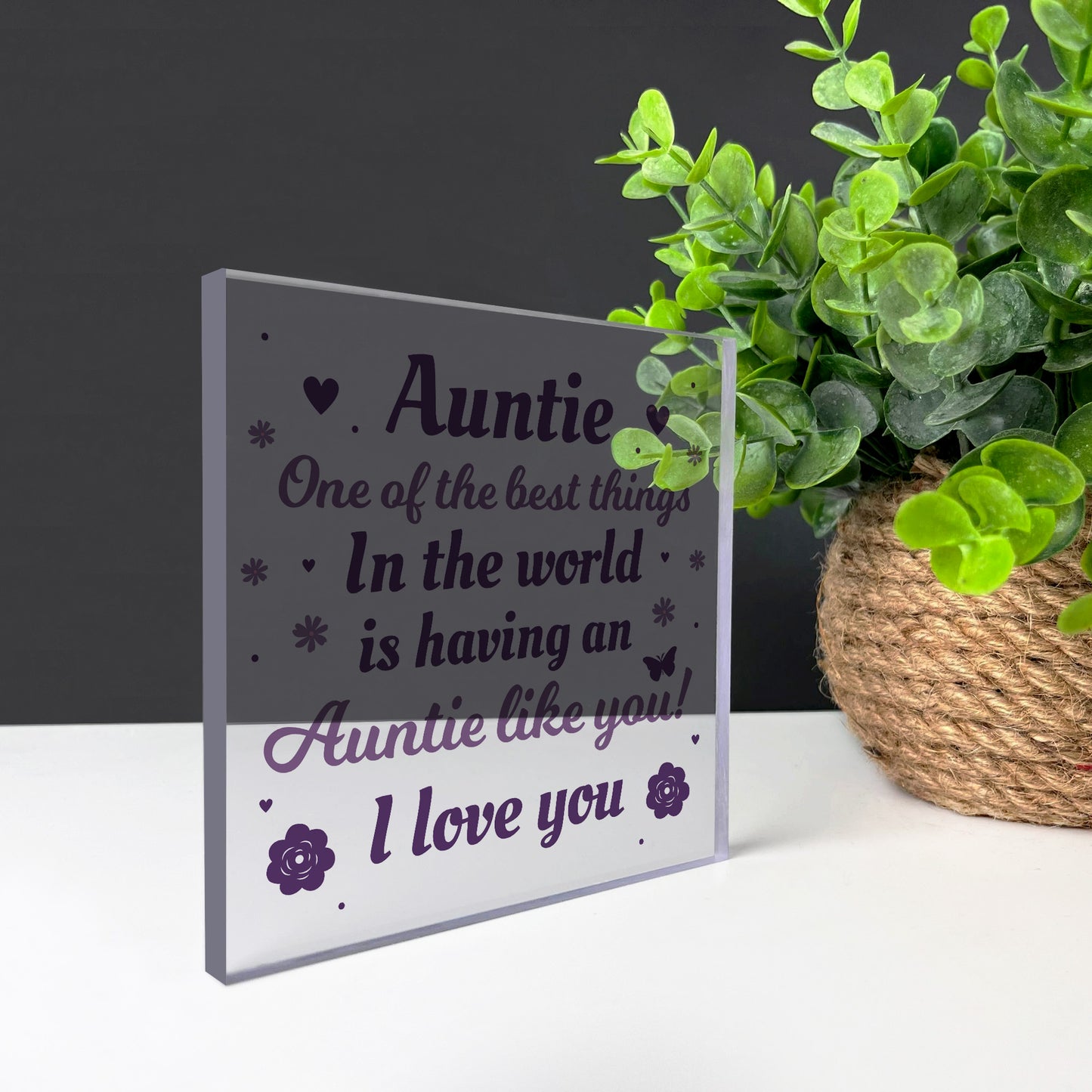 Auntie Gift For Birthday Acrylic Plaque Thank You Auntie Gifts