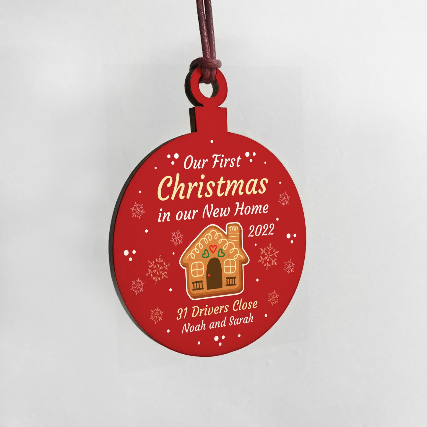 First 1st Christmas In Our New Home Personalised Wood Decoration