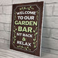 GARDEN BAR Sign For Outdoor Hanging Wall Decor Bar Signs
