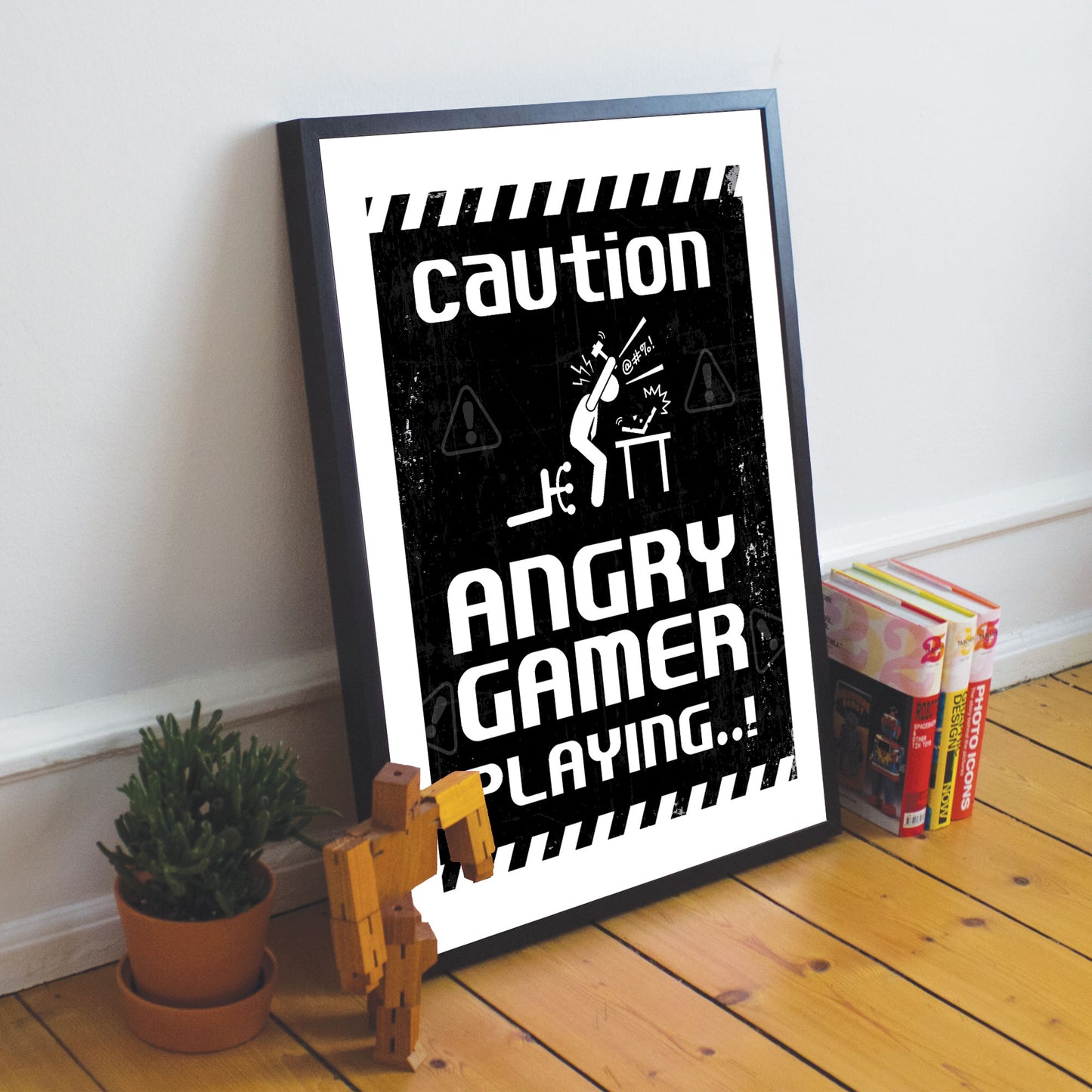 Retro Gaming Sign Gaming Print Framed Angry Gamer Gift Funny