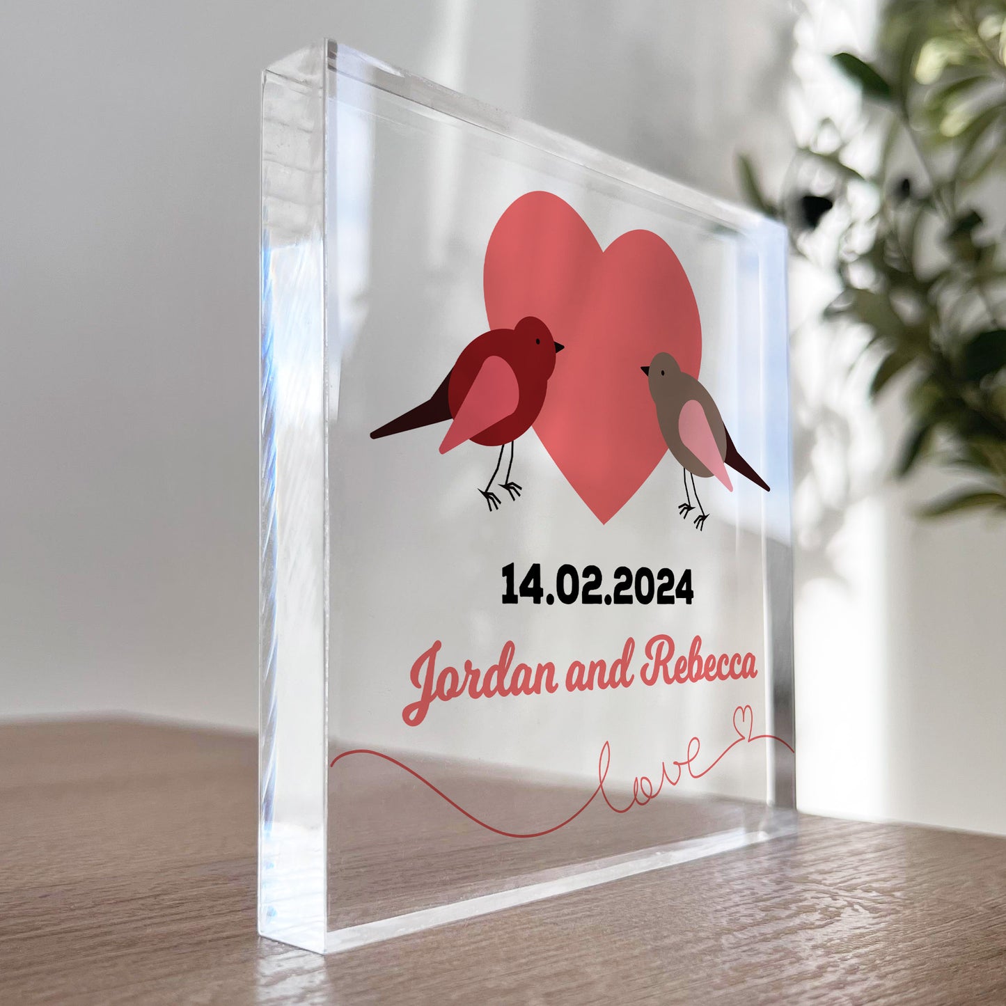 Gifts For Couple PERSONALISED Block Valentines Anniversary Gift