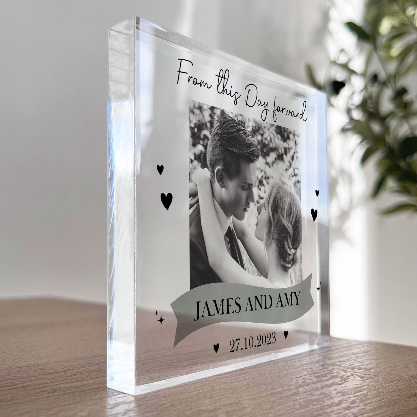 Personalised Husband And Wife Gift Mr And Mrs Photo Block