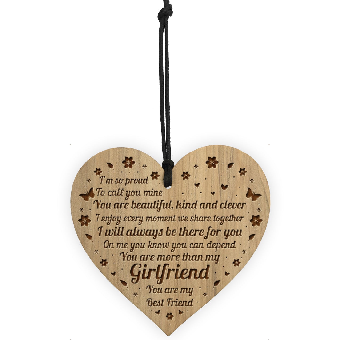 Girlfriend Birthday Gift Card Engraved Heart Anniversary Gift
