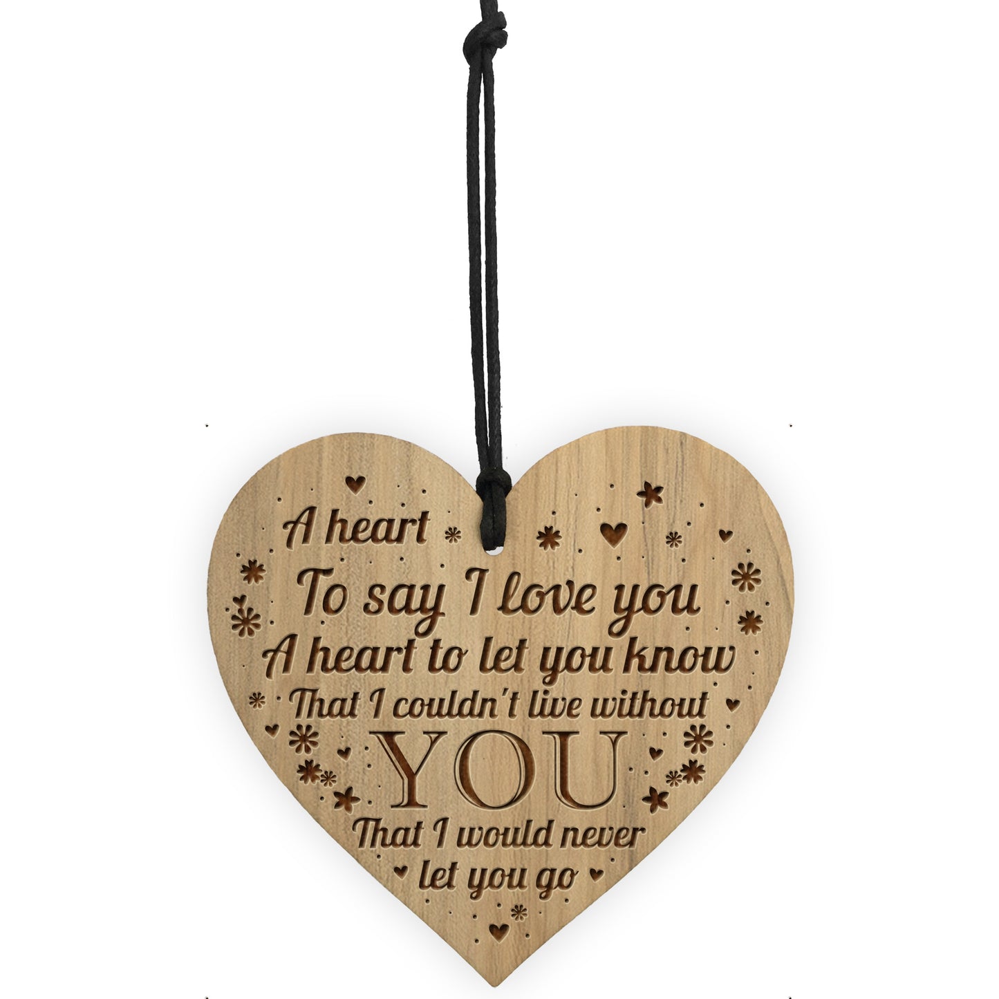 Anniversary Gifts For Him Her I LOVE YOU Engraved Heart