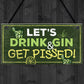 Funny Gin Sign Gift For Gin Lovers Alcohol Man Cave Bar Plaque
