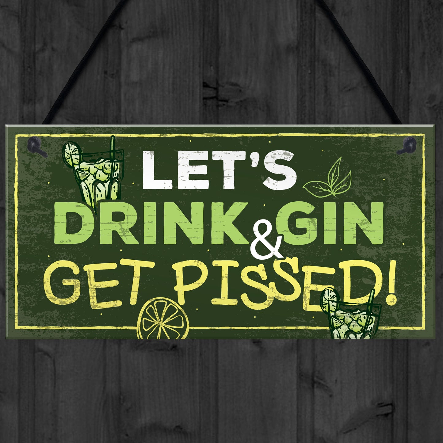 Funny Gin Sign Gift For Gin Lovers Alcohol Man Cave Bar Plaque