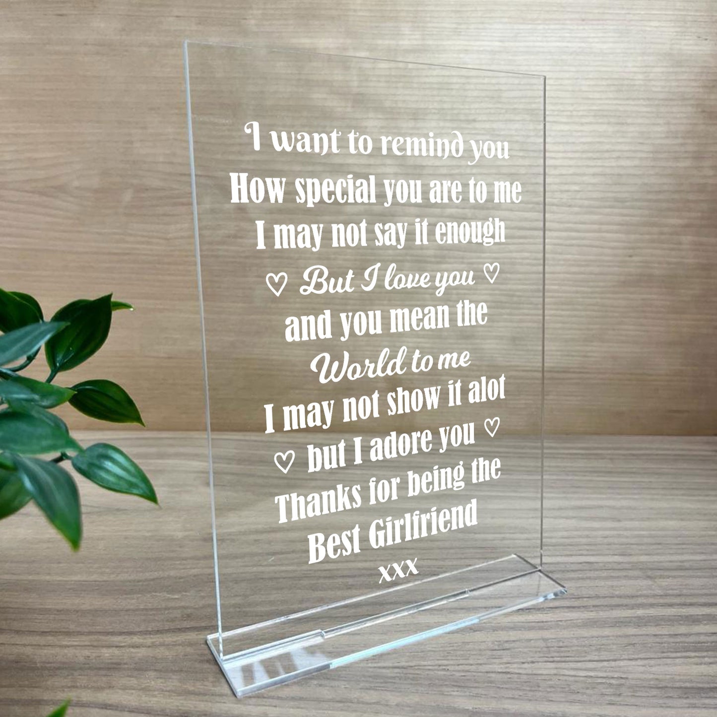 Girlfriend Gifts Standing Acrylic Plaque Girlfriend Birthday